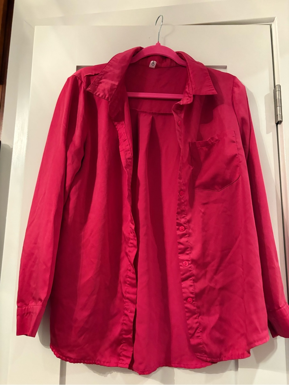 Bright Pink Button-Up Shirt